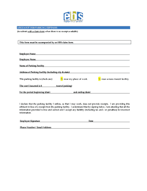Affidavit for Parking Expenses