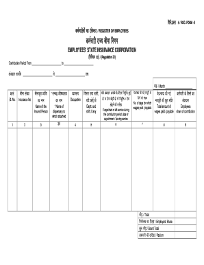 Employees' State Insurance Corporation Registration Form