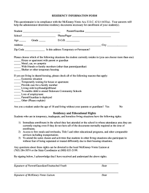 Residency Information Form