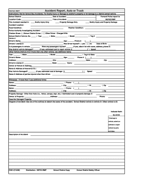 Accident Report Auto or Truck