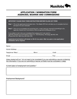 Application Nomination Form