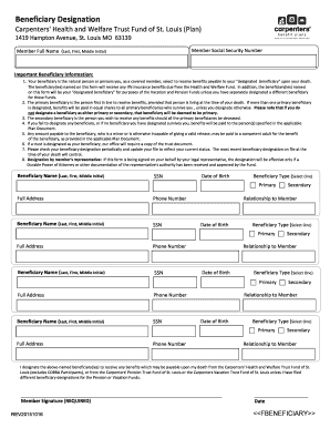 Beneficiary Designation Form