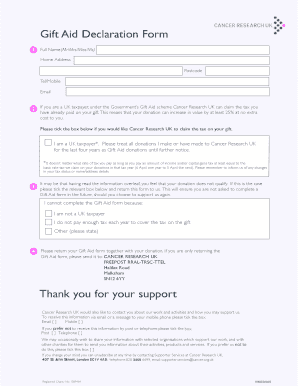 Gift Aid Declaration Form