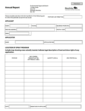 Pesticide Use Permit Annual Report