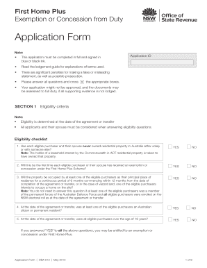 First Home Plus Exemption Application Form