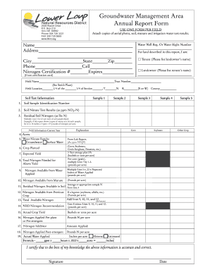 Nebraska Groundwater Management Annual Report Form