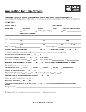 Employment Application Form