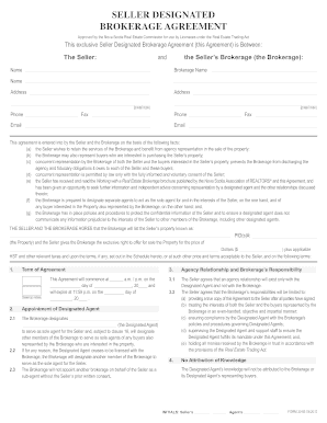 Seller Designated Brokerage Agreement