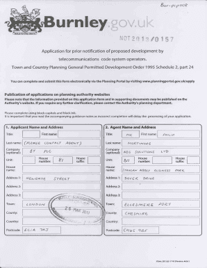 UK Telecommunications Development Application