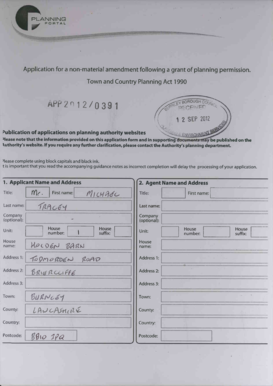 UK Planning Permission Non-Material Amendment Application
