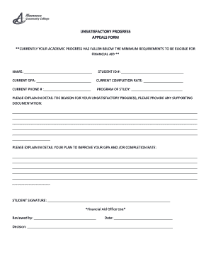 Academic Progress Appeal Form