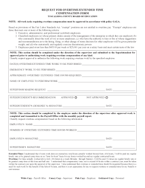 Overtime Compensation Request Form