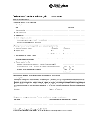 Déclaration d’une incapacité de gain