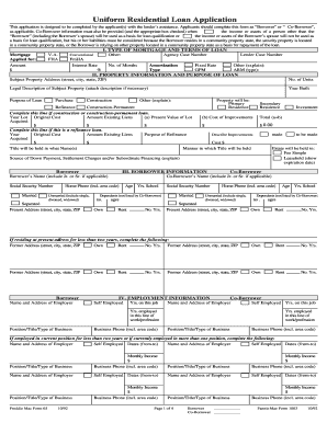 Uniform Residential Loan Application