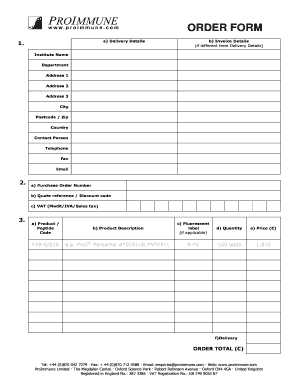 ProImmune Order Form
