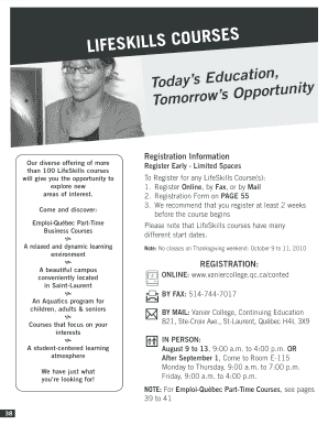 LifeSkills Course Registration Form