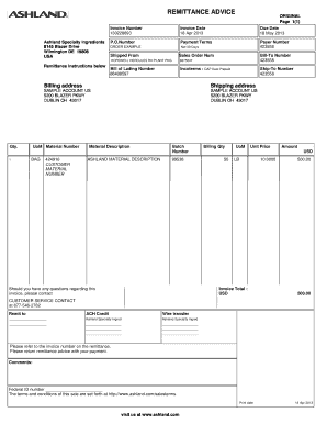 Remittance Advice for Invoice Payment