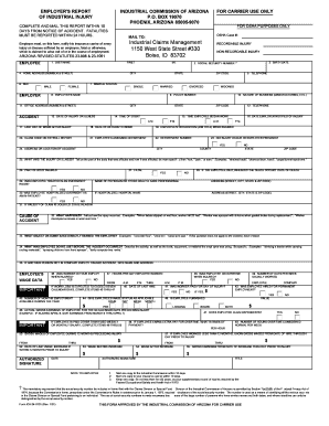 Arizona Industrial Injury Report Form