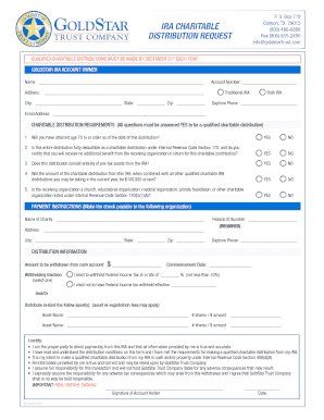 Printable gold star award - IRA Charitable Distribution Request Form - goldstartrustcom