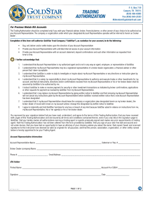 Trading Authorization Form