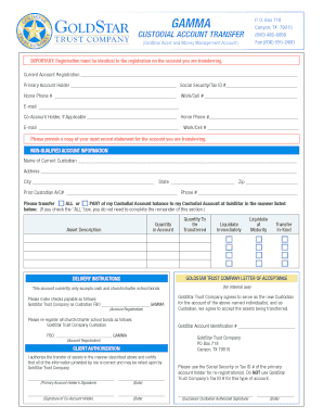 Custodial Account Transfer Form