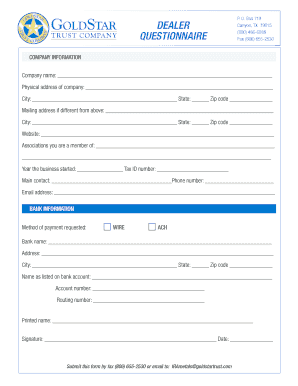 Company Information Questionnaire