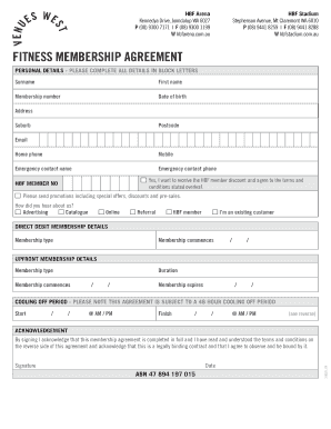 Fitness Membership Agreement