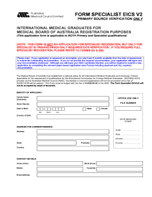 Form Specialist EICS V2