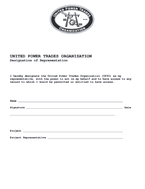 Designation of Representation Form