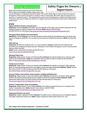 Oregon Employment Safety Poster Requirements