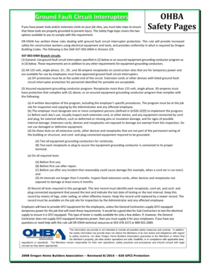 OHBA GFCI Protection Safety Page