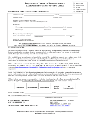 Request for Letter of Recommendation