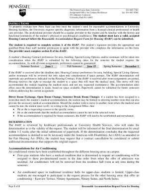Reasonable Accommodation Request Form for Housing