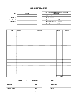 Purchase Requisition Form