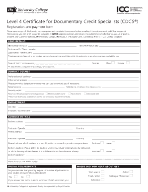 CDCS Registration and Payment Form