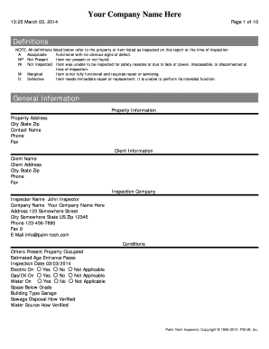 Property Inspection Report Template