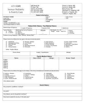 Patient Medical History Form