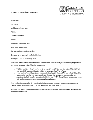 Concurrent Enrollment Request Form