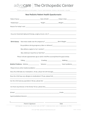 New Pediatric Patient Health Questionnaire