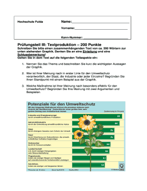 Hochschule Fulda Prüfungsteil III: Textproduktion