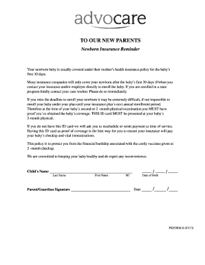 Newborn Insurance Enrollment Reminder
