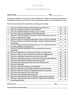 Child Development Assessment Form