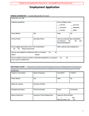Employment Application Form