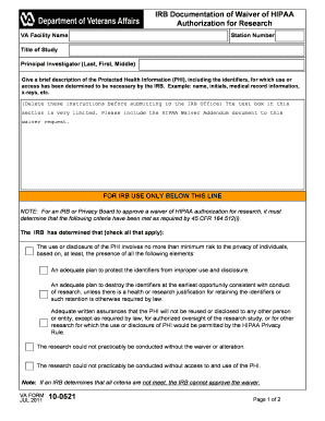IRB Waiver of HIPAA Authorization for Research