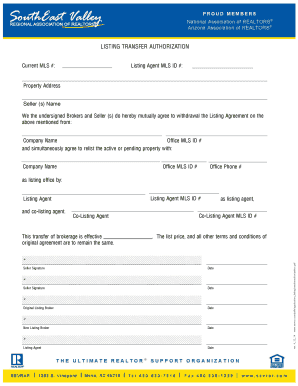 Listing Transfer Authorization