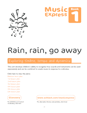 Lesson plan - Rain rain go away - Music Express Book 1