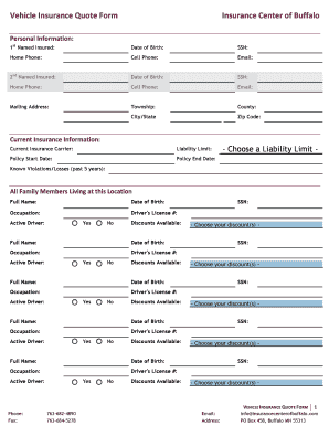 Vehicle Insurance Quote Form