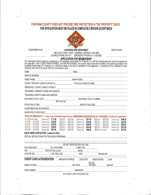 Southside Communities Fire Protection Membership Application