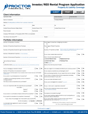 Investor REO Rental Program Application