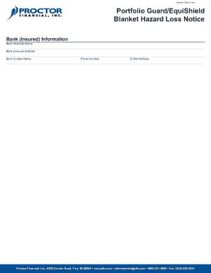 Blanket Hazard Loss Claim Form